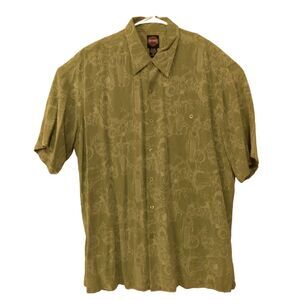 Harley-Davidson Tori Richard hawaiian shirt mens XL XLarge green 100% silk